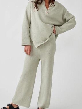 Free People Hailee Sweater Set Sage Green